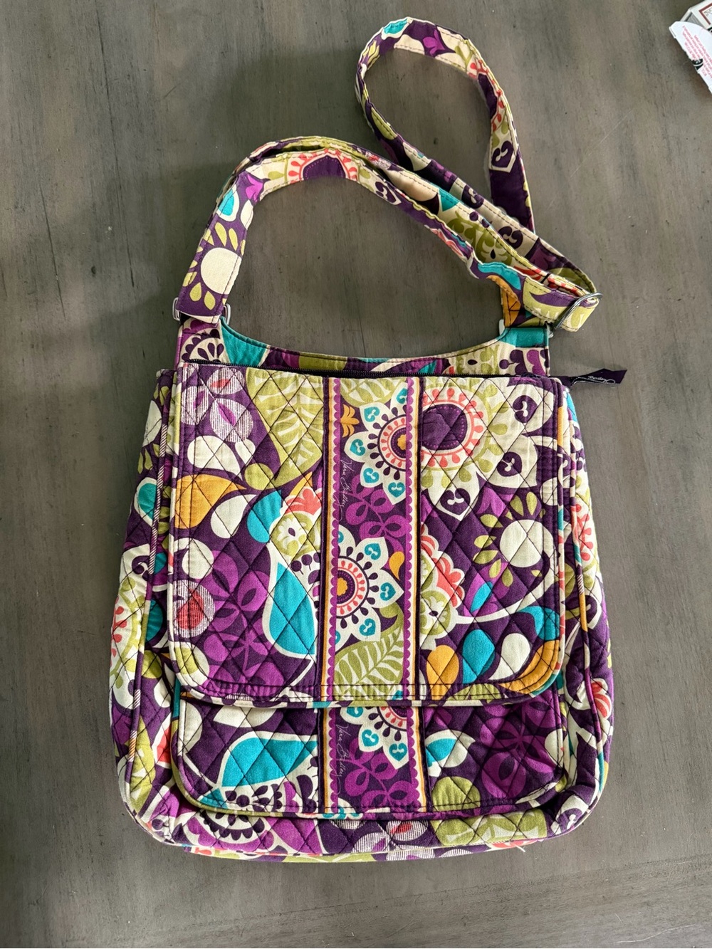 Vera Bradley Purple Multi Quilted Floral Crossbody